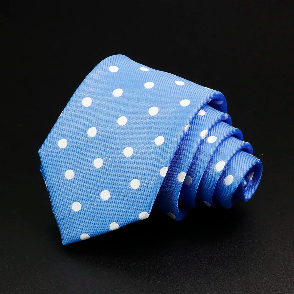 Classic Stripe Mens Tie - Jacquard Necktie in Red Blue Green for Daily Wear and Weddings - ZOOMNSTORE