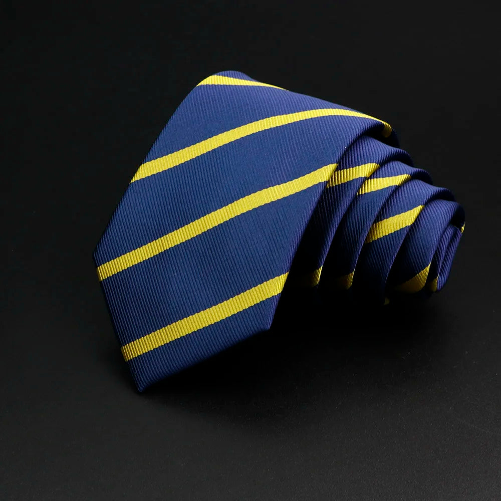 Classic Stripe Mens Tie - Jacquard Necktie in Red Blue Green for Daily Wear and Weddings - ZOOMNSTORE