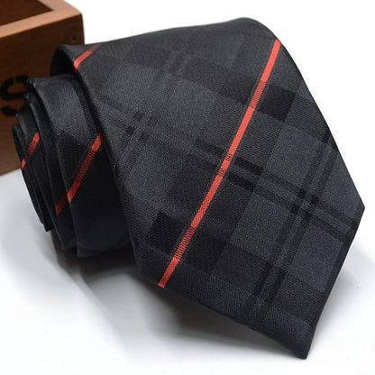 Classic Stripe Necktie - Business Formal Tie for Men 8cm Blue Black Pink Red - ZOOMNSTORE