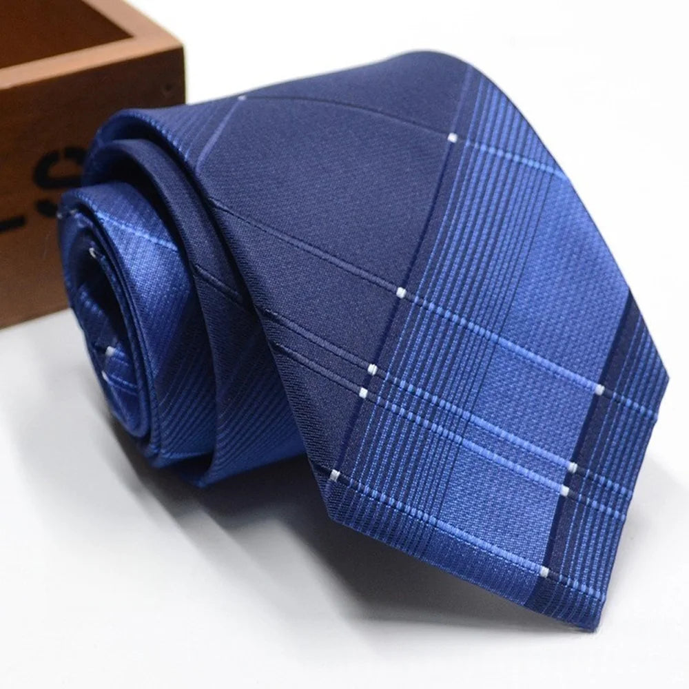 Classic Stripe Necktie - Business Formal Tie for Men 8cm Blue Black Pink Red - ZOOMNSTORE