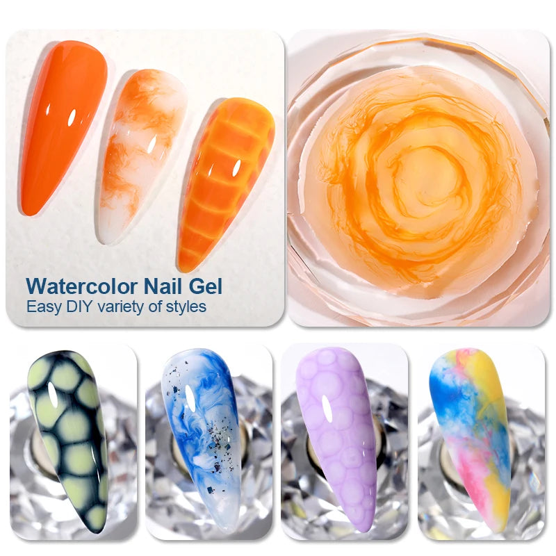Blooming Gel Polish - 15ml UV LED Soak Off Nail Art Varnish for Marble Effect - ZOOMNSTORE