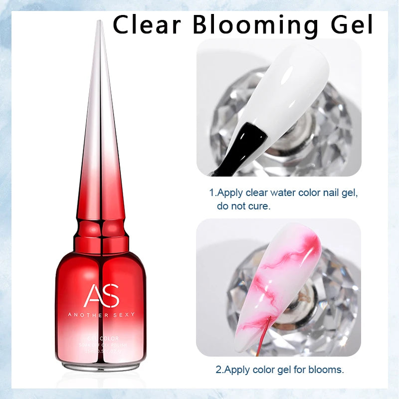 Blooming Gel Polish - 15ml UV LED Soak Off Nail Art Varnish for Marble Effect - ZOOMNSTORE