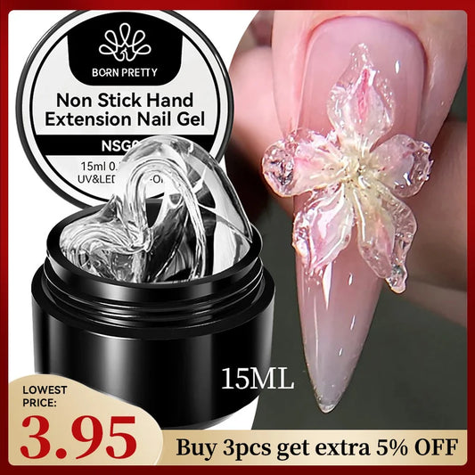 Clear Extension Nail Gel – Solid Hard Gel for 3D Nail Sculpting | Non Stick, Long Lasting - ZOOMNSTORE