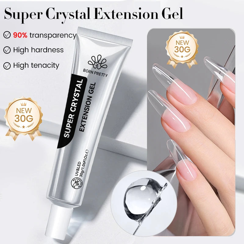 Clear Extension Nail Gel – Solid Hard Gel for 3D Nail Sculpting | Non Stick, Long Lasting - ZOOMNSTORE