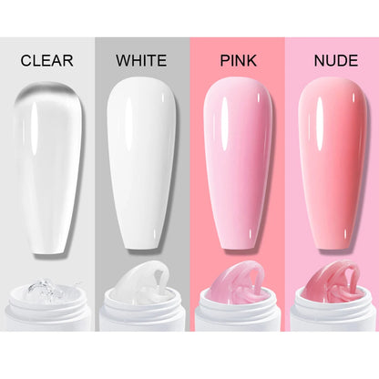 Clear Non-Stick Nail Extension Gel - 3D Sculpting Milky Jelly UVLED Hard Gel - ZOOMNSTORE