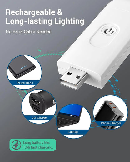 Clip On Book Light - USB Rechargeable LED Reading Lamp With Adjustable Brightness - ZOOMNSTORE