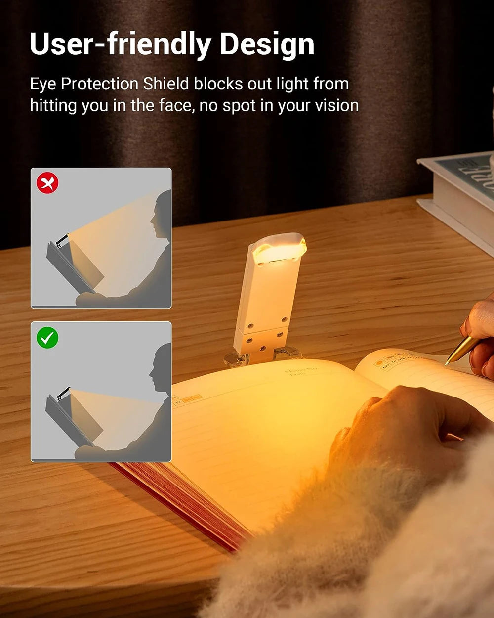Clip On Book Light - USB Rechargeable LED Reading Lamp With Adjustable Brightness - ZOOMNSTORE