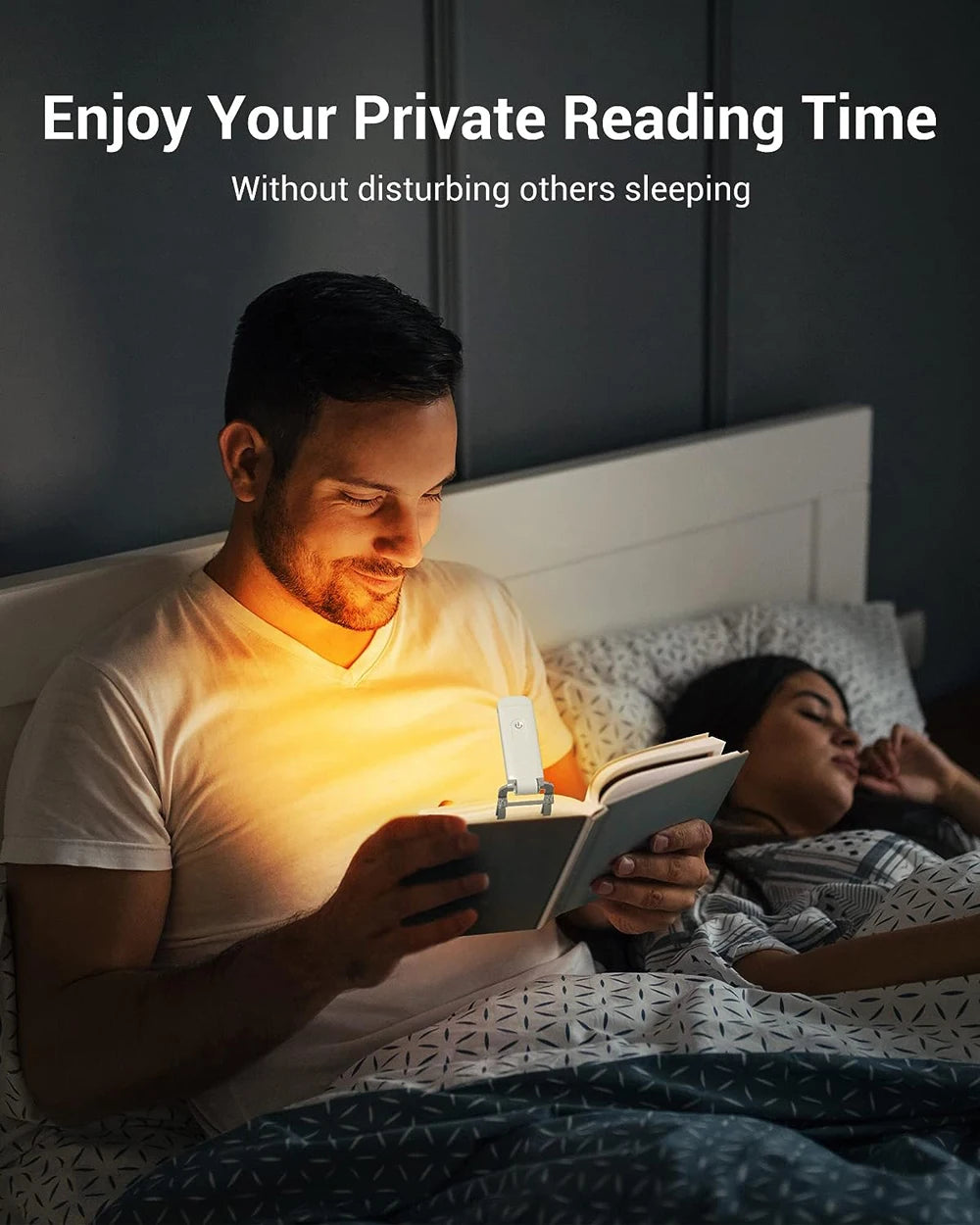 Clip On Book Light - USB Rechargeable LED Reading Lamp With Adjustable Brightness - ZOOMNSTORE