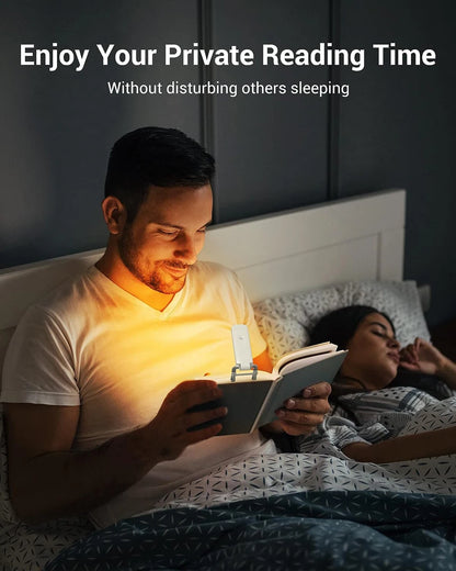 Clip On Book Light - USB Rechargeable LED Reading Lamp With Adjustable Brightness - ZOOMNSTORE
