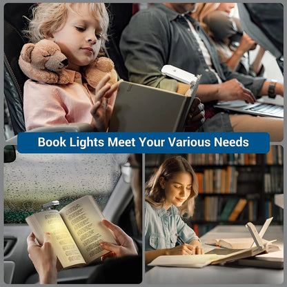 Clip On Book Light - USB Rechargeable LED Reading Lamp With Adjustable Brightness - ZOOMNSTORE