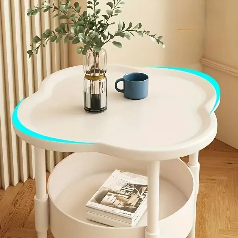 Clover Sofa Side Table - Double Layer Coffee Table for Living Room  Bedroom Storage - ZOOMNSTORE