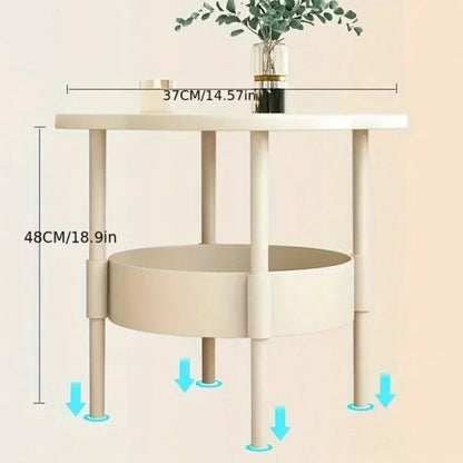 Clover Sofa Side Table - Double Layer Coffee Table for Living Room  Bedroom Storage - ZOOMNSTORE