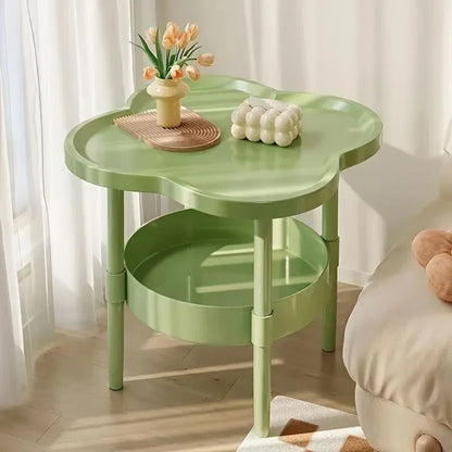 Clover Sofa Side Table - Double Layer Coffee Table for Living Room  Bedroom Storage - ZOOMNSTORE