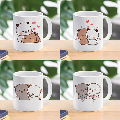 Coffee Milk Cup - Panda Bear Mocha Cat Ceramic Mug | Kawaii Drinkware Gift - ZOOMNSTORE