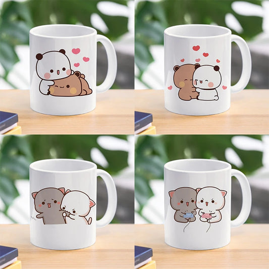 Coffee Milk Cup - Panda Bear Mocha Cat Ceramic Mug | Kawaii Drinkware Gift - ZOOMNSTORE