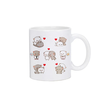 Coffee Milk Cup - Panda Bear Mocha Cat Ceramic Mug | Kawaii Drinkware Gift - ZOOMNSTORE
