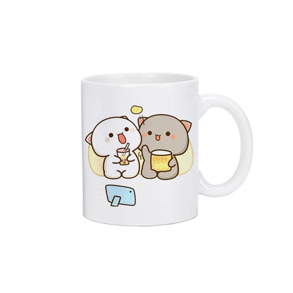 Coffee Milk Cup - Panda Bear Mocha Cat Ceramic Mug | Kawaii Drinkware Gift - ZOOMNSTORE