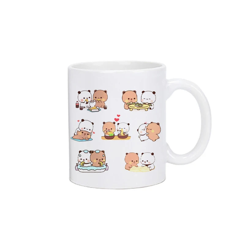 Coffee Milk Cup - Panda Bear Mocha Cat Ceramic Mug | Kawaii Drinkware Gift - ZOOMNSTORE