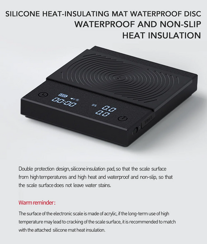 Coffee Scale Digital - Timemore Black Mirror Basic 2 Pour Over Timer Tare Function - ZOOMNSTORE