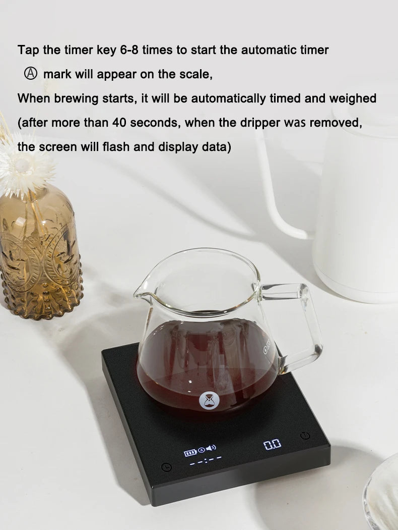Coffee Scale Digital - Timemore Black Mirror Basic 2 Pour Over Timer Tare Function - ZOOMNSTORE