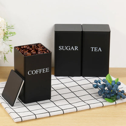 Coffee Storage Canisters - 3Pcs Vacuum Sealed Jars with Bamboo Lid | Airtight Kitchen Storage - ZOOMNSTORE