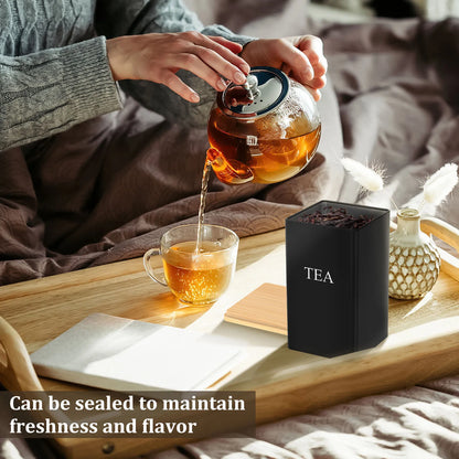 3Pcs Coffee Bean Storage Jar Coffee Sugar and Tea Storage Container with Bamboo Lid Simple Metal Kitchen Storage Supplies - ZOOMNSTORE
