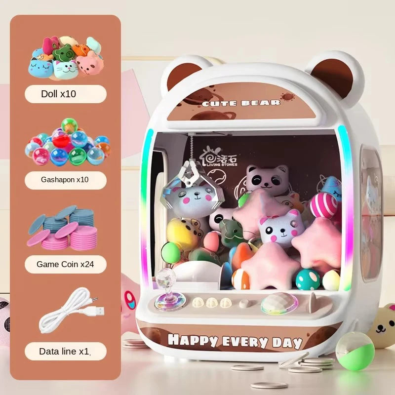 Big Size DIY Doll Machine Kids Coin Operated Play Game Mini Claw Catch Toy Crane Machines Music Doll Children Xmas Gifts Toys - ZOOMNSTORE