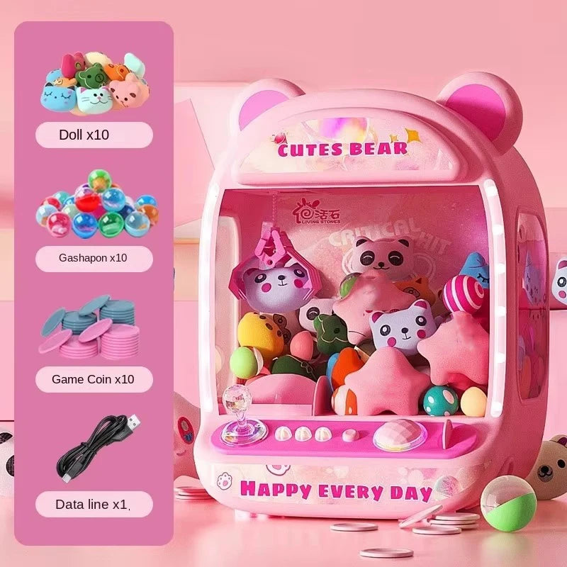 Big Size DIY Doll Machine Kids Coin Operated Play Game Mini Claw Catch Toy Crane Machines Music Doll Children Xmas Gifts Toys - ZOOMNSTORE