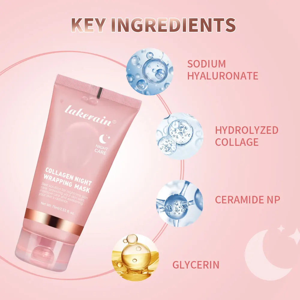 Korean Collagen Overnight Peel-Off Mask - Hydrating Night Care Cream 75ml - ZOOMNSTORE