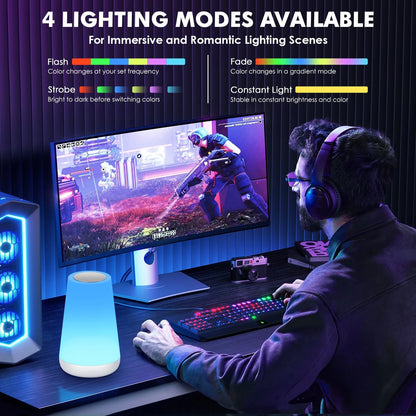 RGB Color Changing Touch Lamp - Dimmable Portable USB Rechargeable Night Light - ZOOMNSTORE