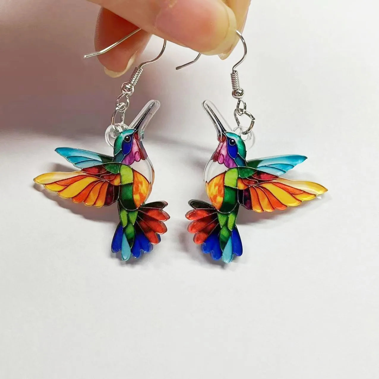 Colorful Bird Earrings – Retro Acrylic Hoop Earrings | 2024 Spring Festival Jewelry - ZOOMNSTORE