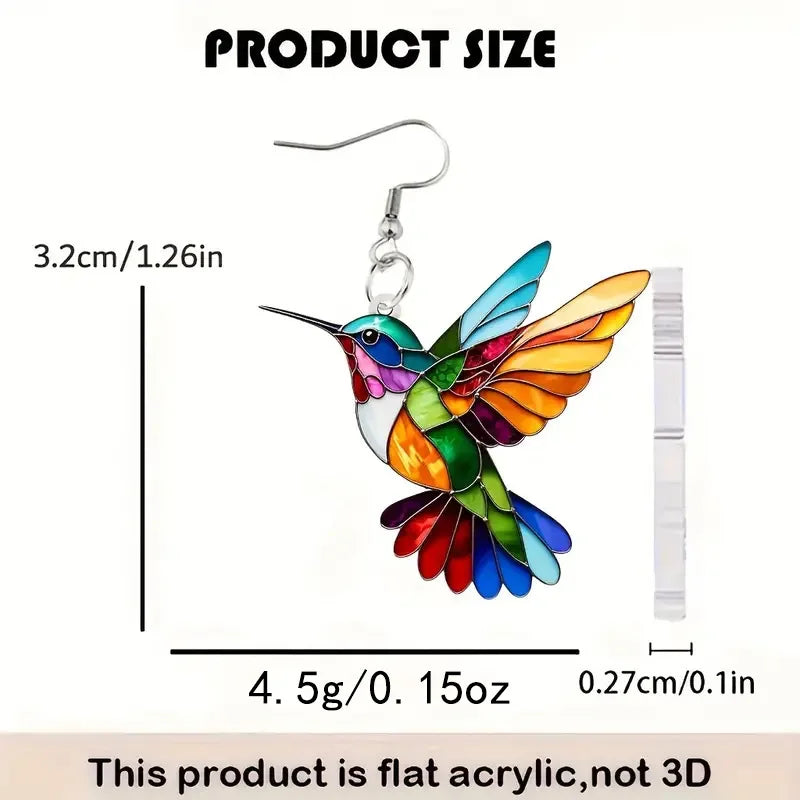 Colorful Bird Earrings – Retro Acrylic Hoop Earrings | 2024 Spring Festival Jewelry - ZOOMNSTORE