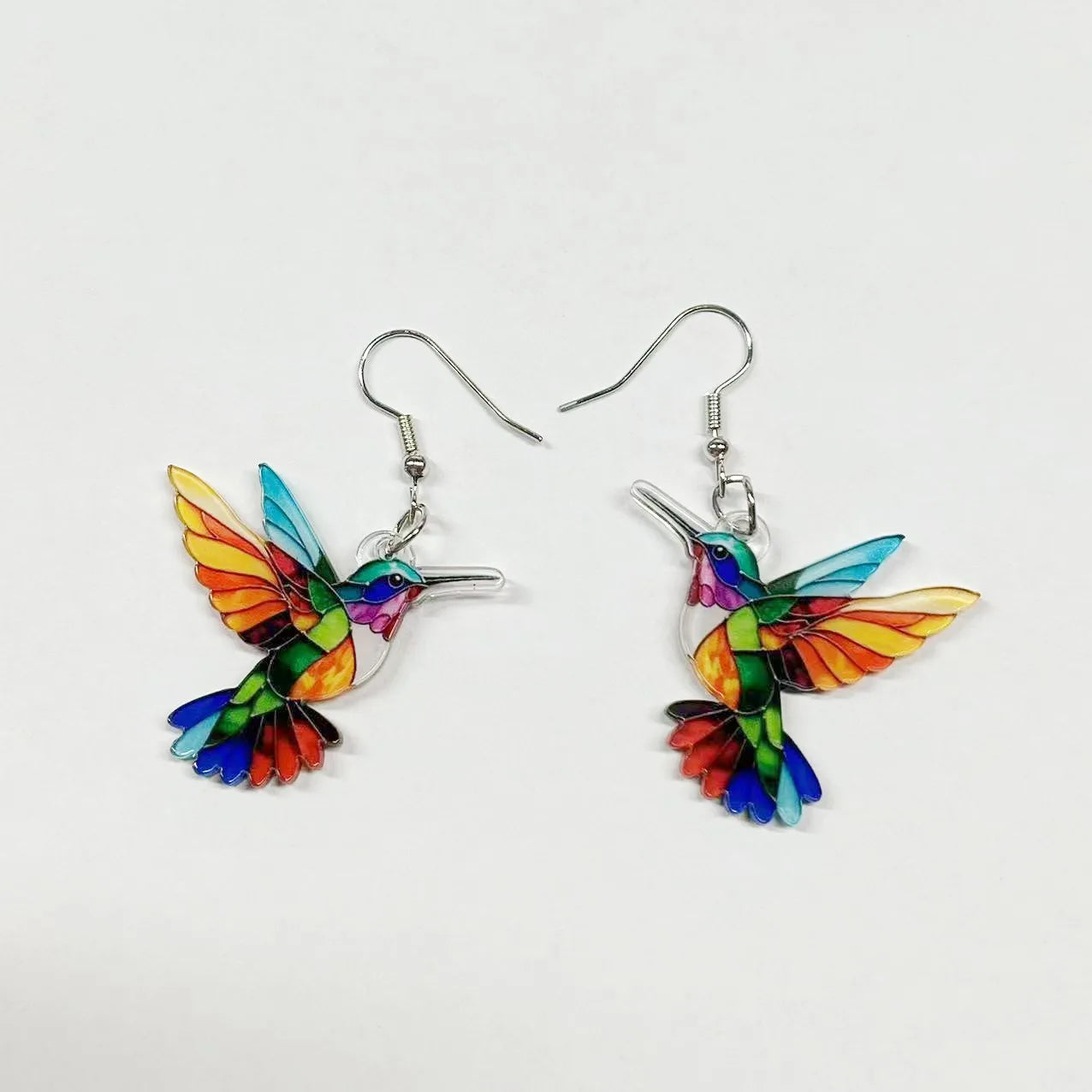 Colorful Bird Earrings – Retro Acrylic Hoop Earrings | 2024 Spring Festival Jewelry - ZOOMNSTORE