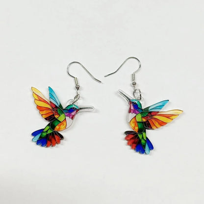 Colorful Bird Earrings – Retro Acrylic Hoop Earrings | 2024 Spring Festival Jewelry - ZOOMNSTORE