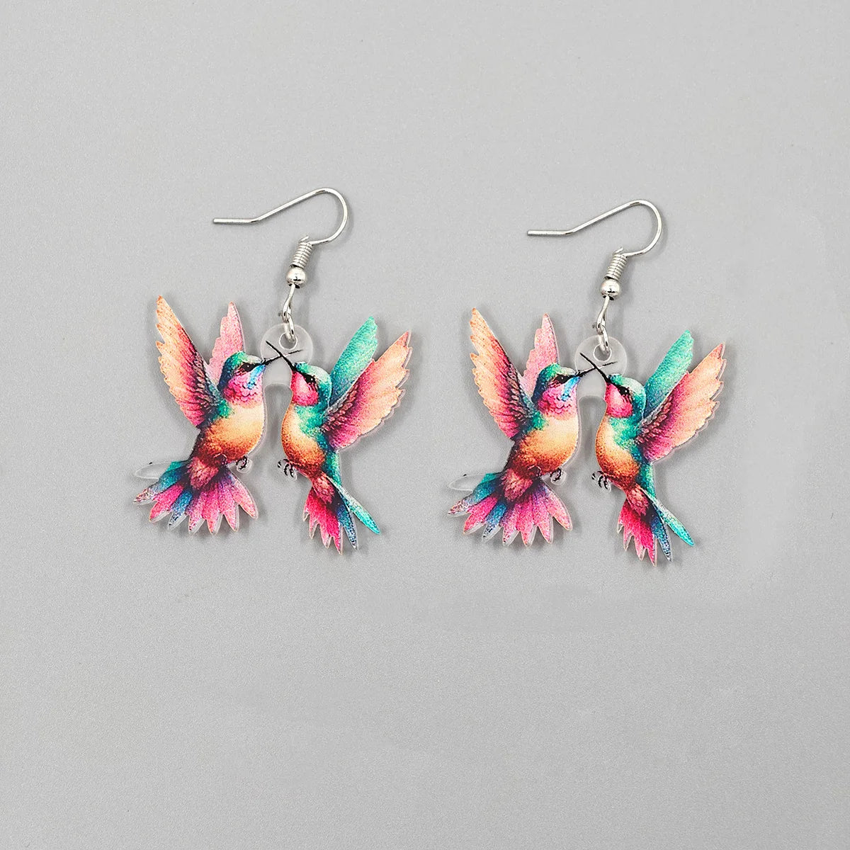 Colorful Bird Earrings – Retro Acrylic Hoop Earrings | 2024 Spring Festival Jewelry - ZOOMNSTORE