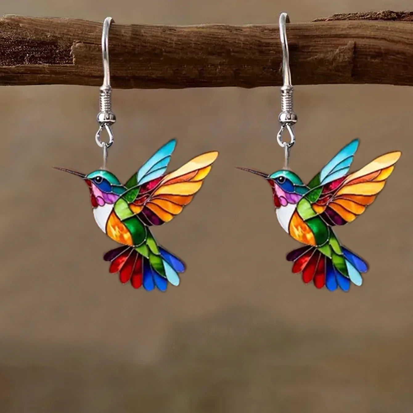 Colorful Bird Earrings – Retro Acrylic Hoop Earrings | 2024 Spring Festival Jewelry - ZOOMNSTORE