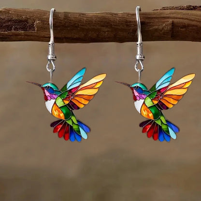 Colorful Bird Earrings – Retro Acrylic Hoop Earrings | 2024 Spring Festival Jewelry - ZOOMNSTORE