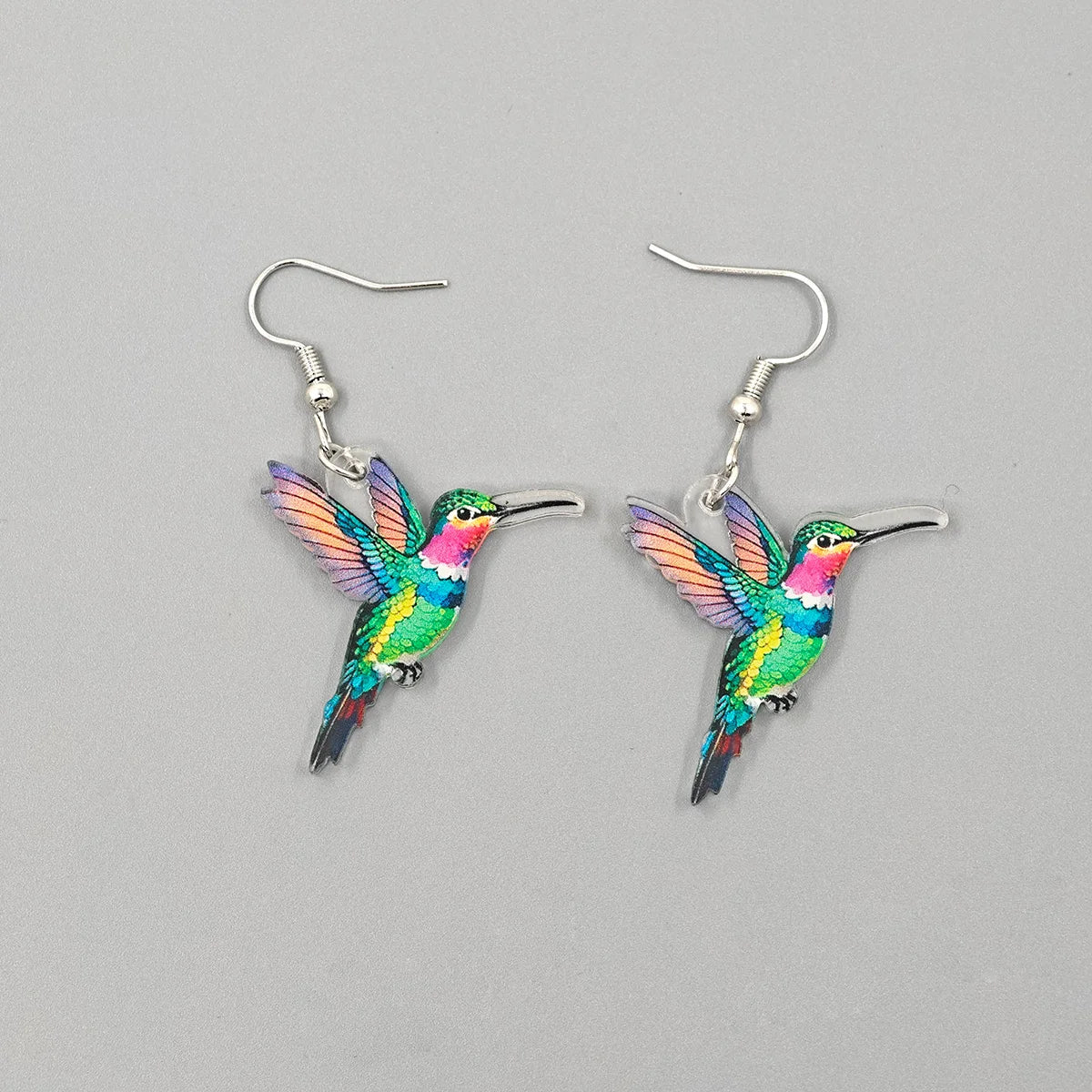 Colorful Bird Earrings – Retro Acrylic Hoop Earrings | 2024 Spring Festival Jewelry - ZOOMNSTORE