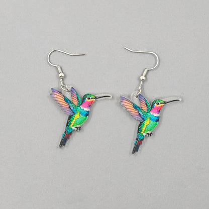 Colorful Bird Earrings – Retro Acrylic Hoop Earrings | 2024 Spring Festival Jewelry - ZOOMNSTORE
