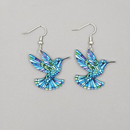 Colorful Bird Earrings – Retro Acrylic Hoop Earrings | 2024 Spring Festival Jewelry - ZOOMNSTORE