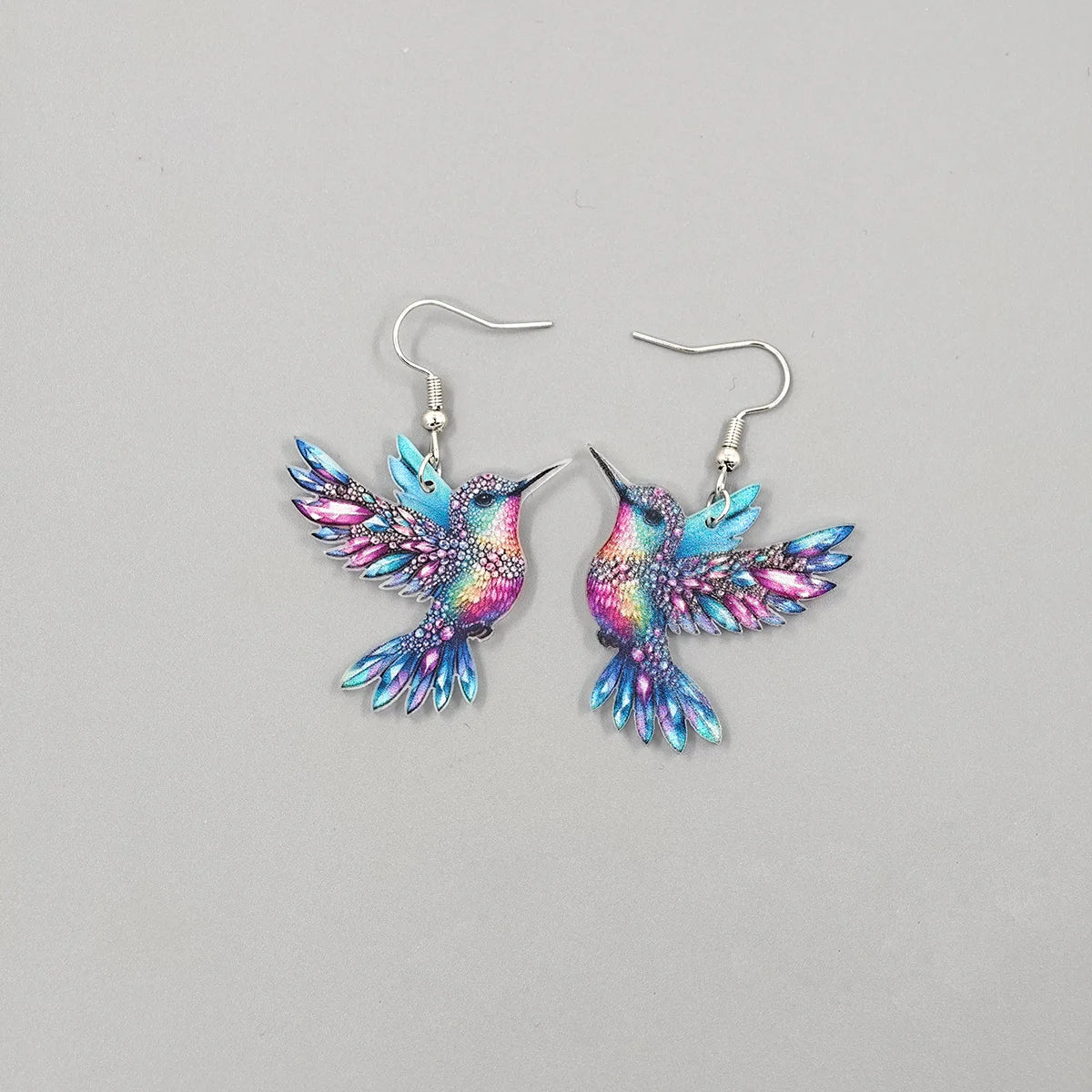 Colorful Bird Earrings – Retro Acrylic Hoop Earrings | 2024 Spring Festival Jewelry - ZOOMNSTORE