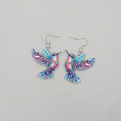 Colorful Bird Earrings – Retro Acrylic Hoop Earrings | 2024 Spring Festival Jewelry - ZOOMNSTORE
