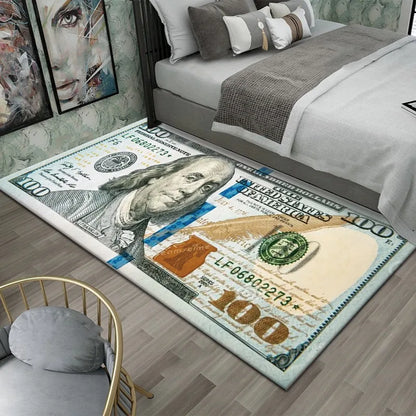 Colorful Carpet Mat - Large Dollar Print Non Slip Rug for Bedroom & Living Room - ZOOMNSTORE