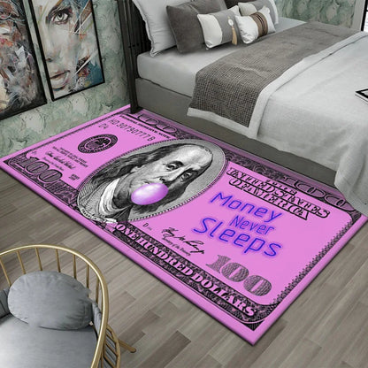 Colorful Carpet Mat - Large Dollar Print Non Slip Rug for Bedroom & Living Room - ZOOMNSTORE