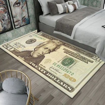 Colorful Carpet Mat - Large Dollar Print Non Slip Rug for Bedroom & Living Room - ZOOMNSTORE