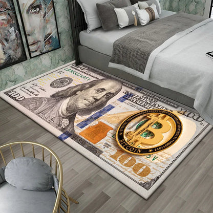 Colorful Carpet Mat - Large Dollar Print Non Slip Rug for Bedroom & Living Room - ZOOMNSTORE