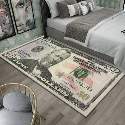Colorful Carpet Mat - Large Dollar Print Non Slip Rug for Bedroom & Living Room - ZOOMNSTORE