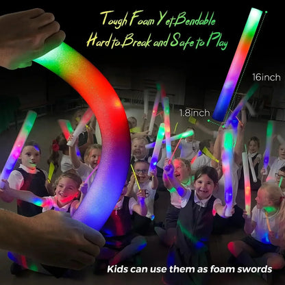 Colorful LED Glow Sticks - RGB Foam Cheer Tubes for Parties  Events - ZOOMNSTORE