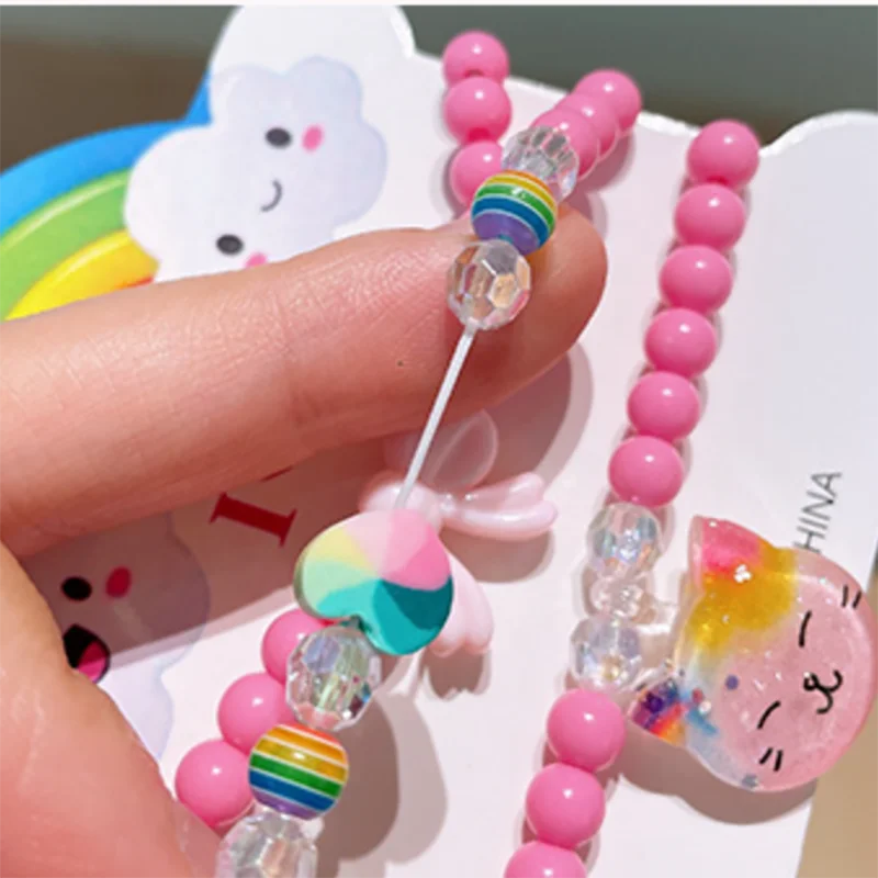 Colorful Resin Bracelets Kit for Girls - Kids Fashion Charm Jewelry Party Accessories - ZOOMNSTORE