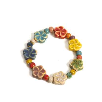 Colorful Starfish  Seashell Bracelet - Handmade Boho Beach Jewelry for Women  Teens - ZOOMNSTORE